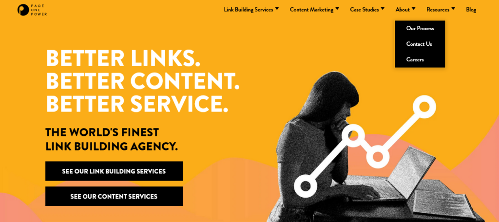 page one power, link building services