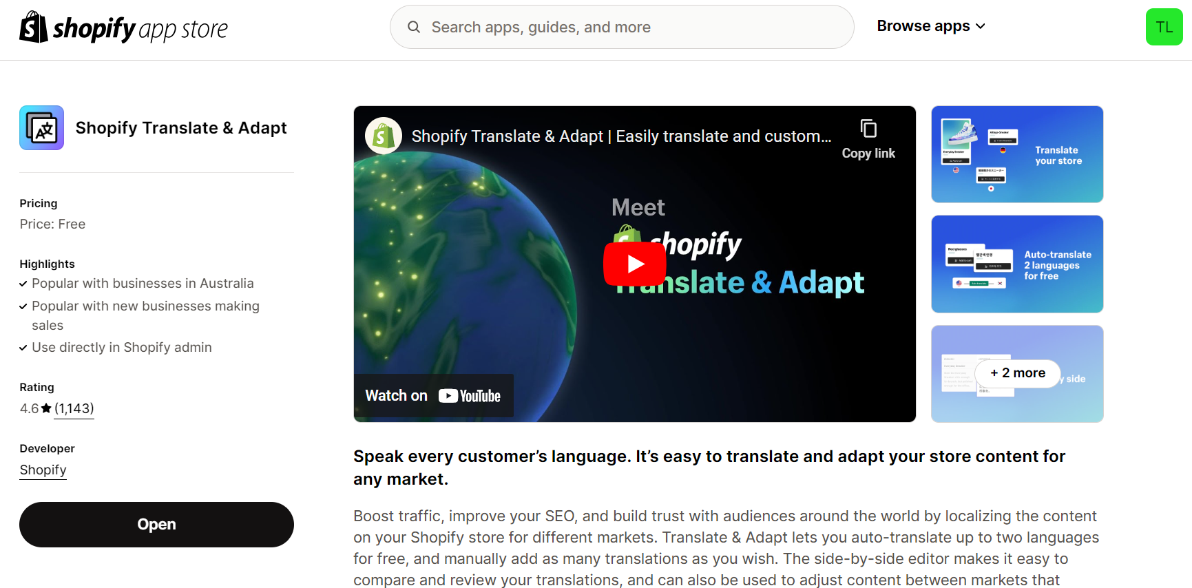 Shopify Translate