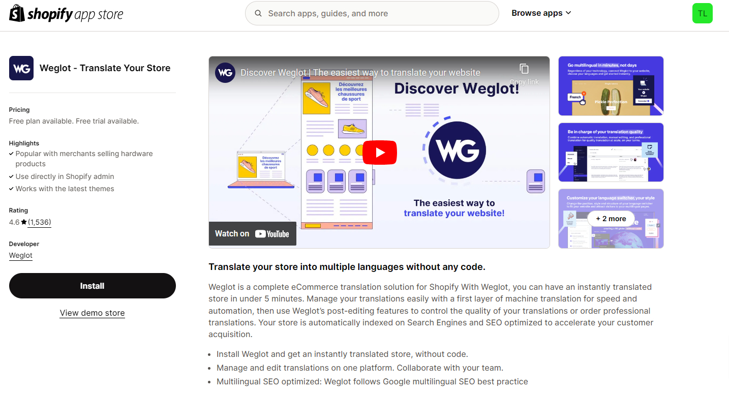 Best Shopify Translation apps | Weglot Transltion App