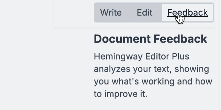 Hemingway feedback