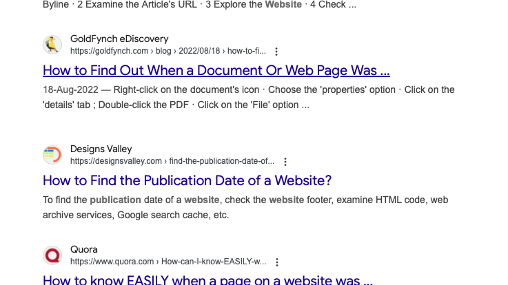 Step 3: Find the date in the search results. Step 3: Find the date in the search results.