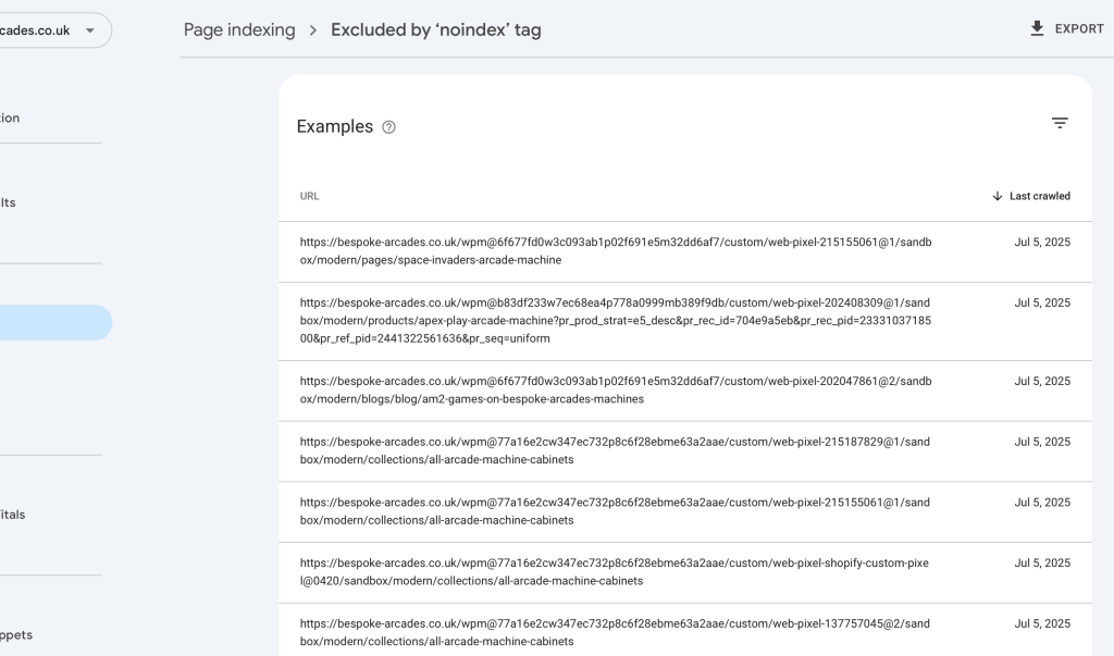 Why Fixing Google Search Console Errors Doesn't Guarantee Full Indexing excluded by no index issue shopify google search console
